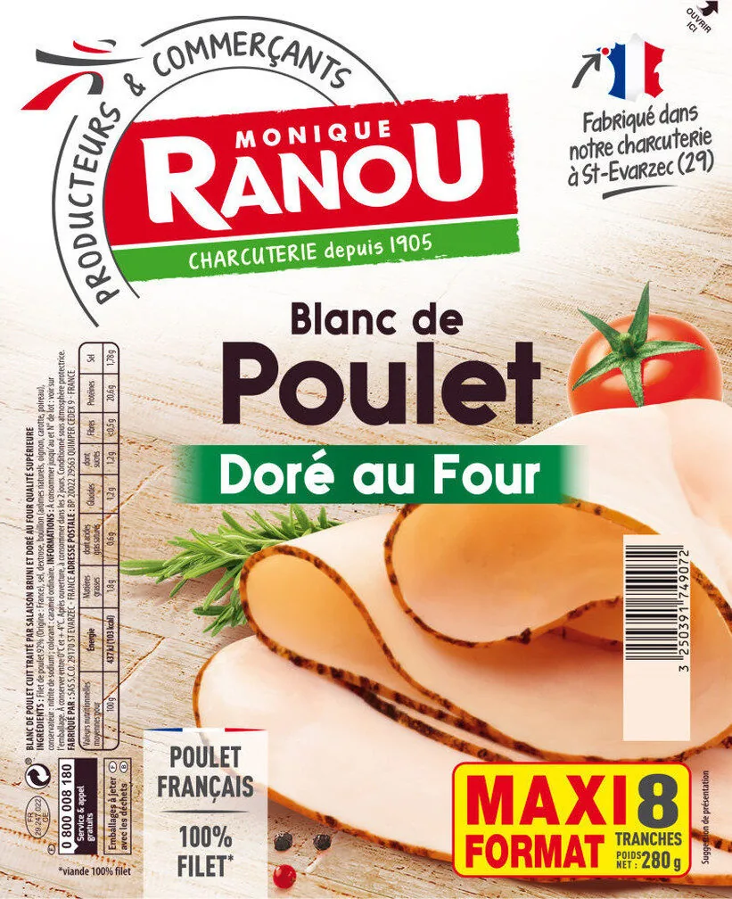 Blanc de poulet doré au four