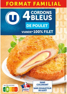 Cordon bleu de poulet, France, 4 pièces, barquette, 400g