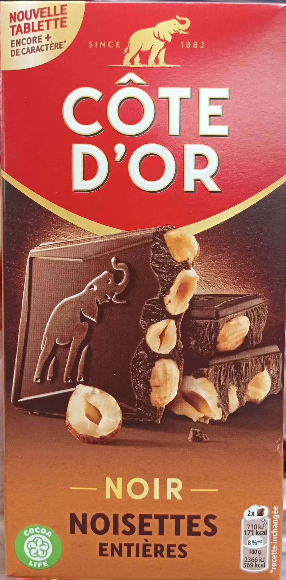chocolat noir noisettes entieres