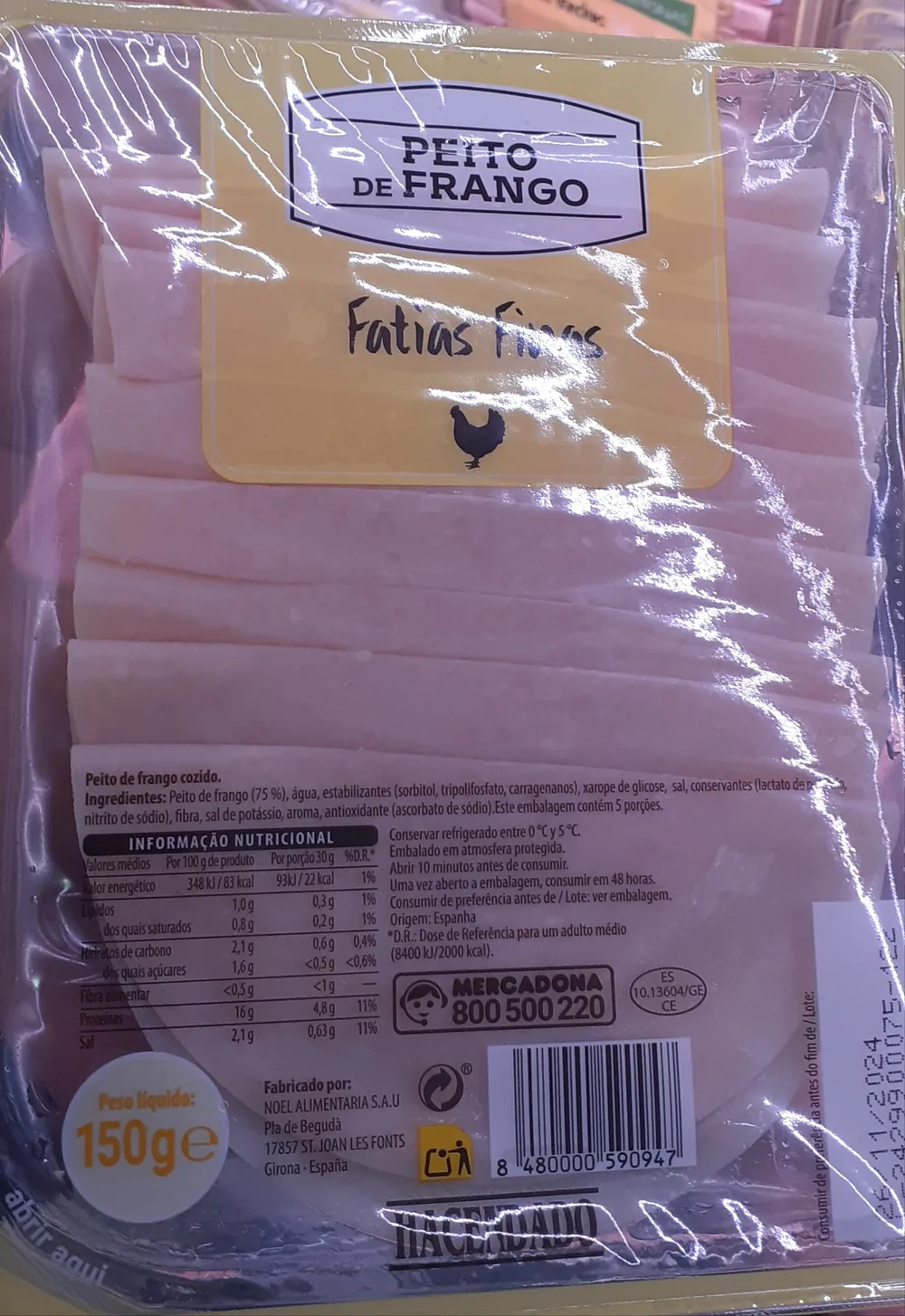 Fatias Finas Peito De Frango