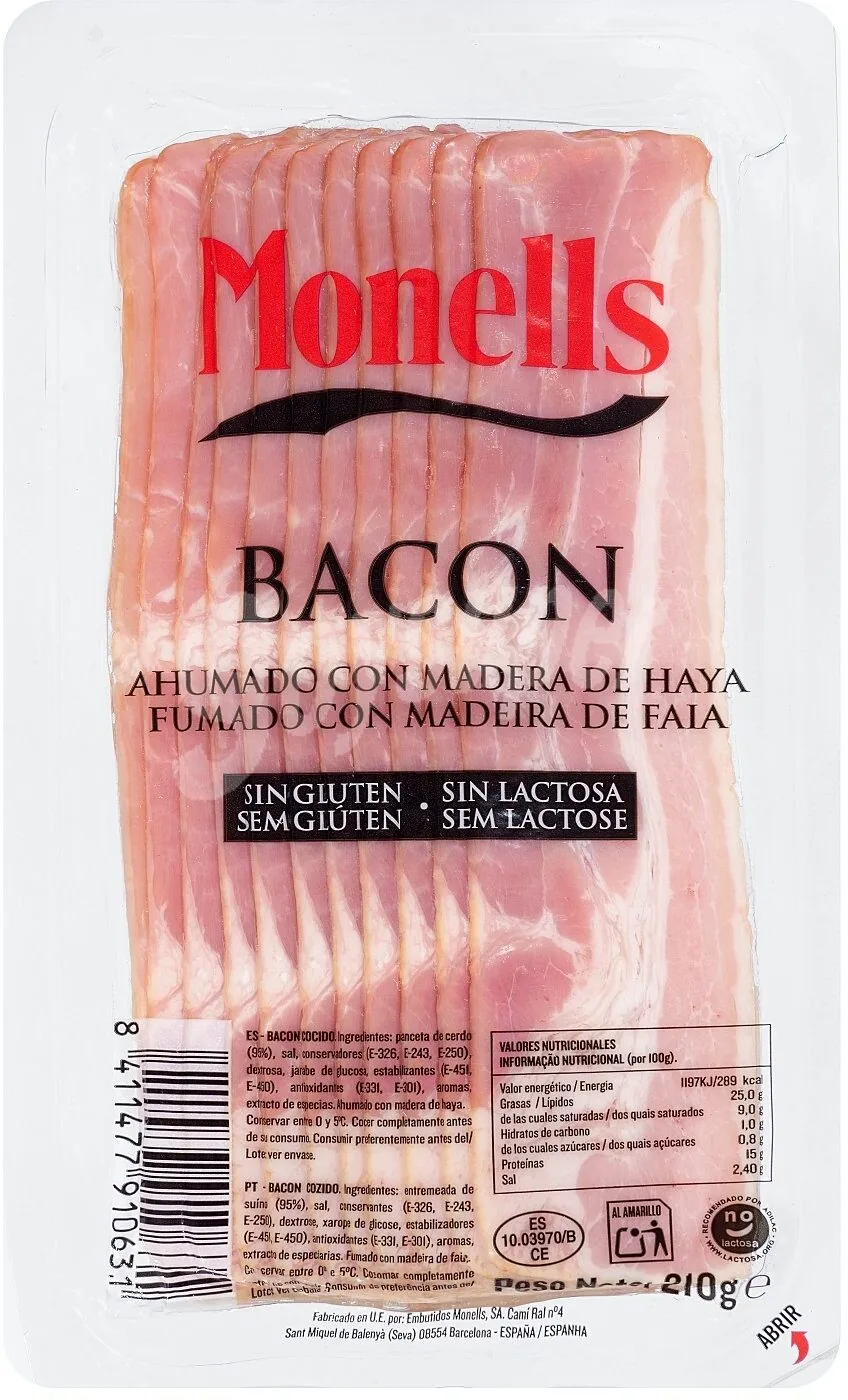Bacón ahumado con madera de haya