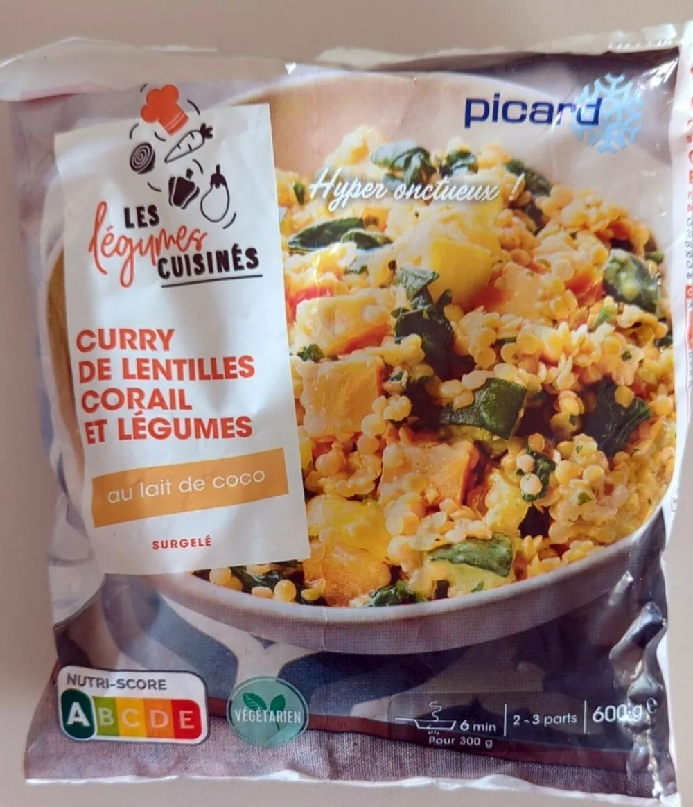 Curry de lentilles corail et légumes