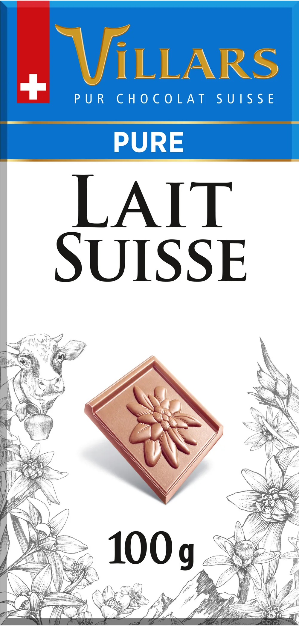 Chocolat Villars Lait Suisse 100g