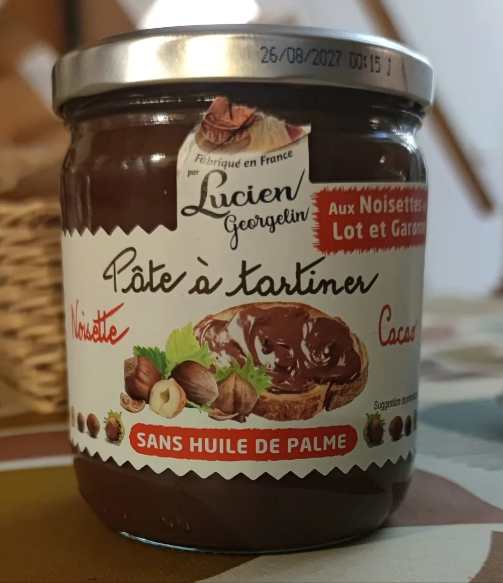 Pâte à tartiner aux noisettes francaises et cacao