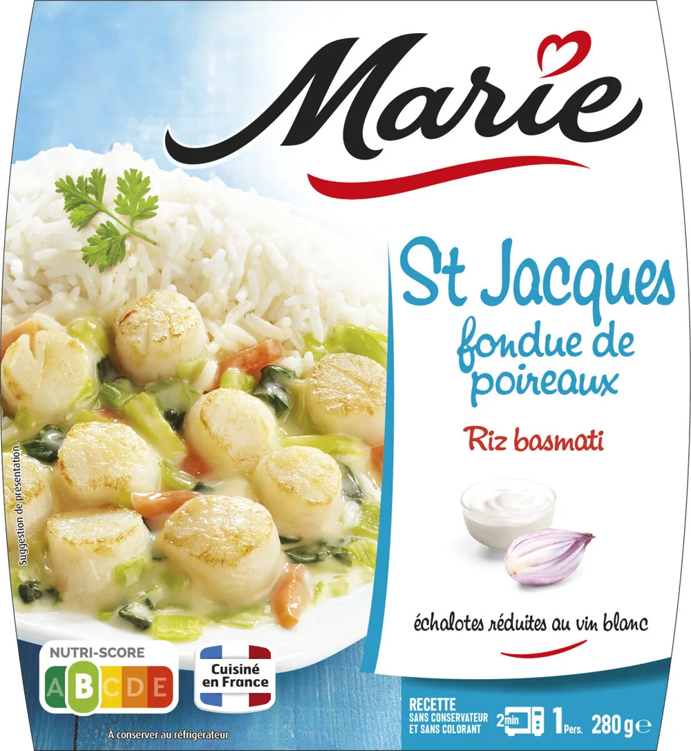 St Jacques fondue de poireaux &amp; Riz Basmati