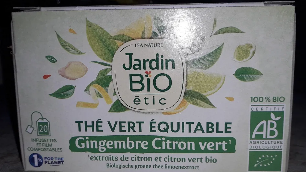Thé vert équitable gingembre citron vert