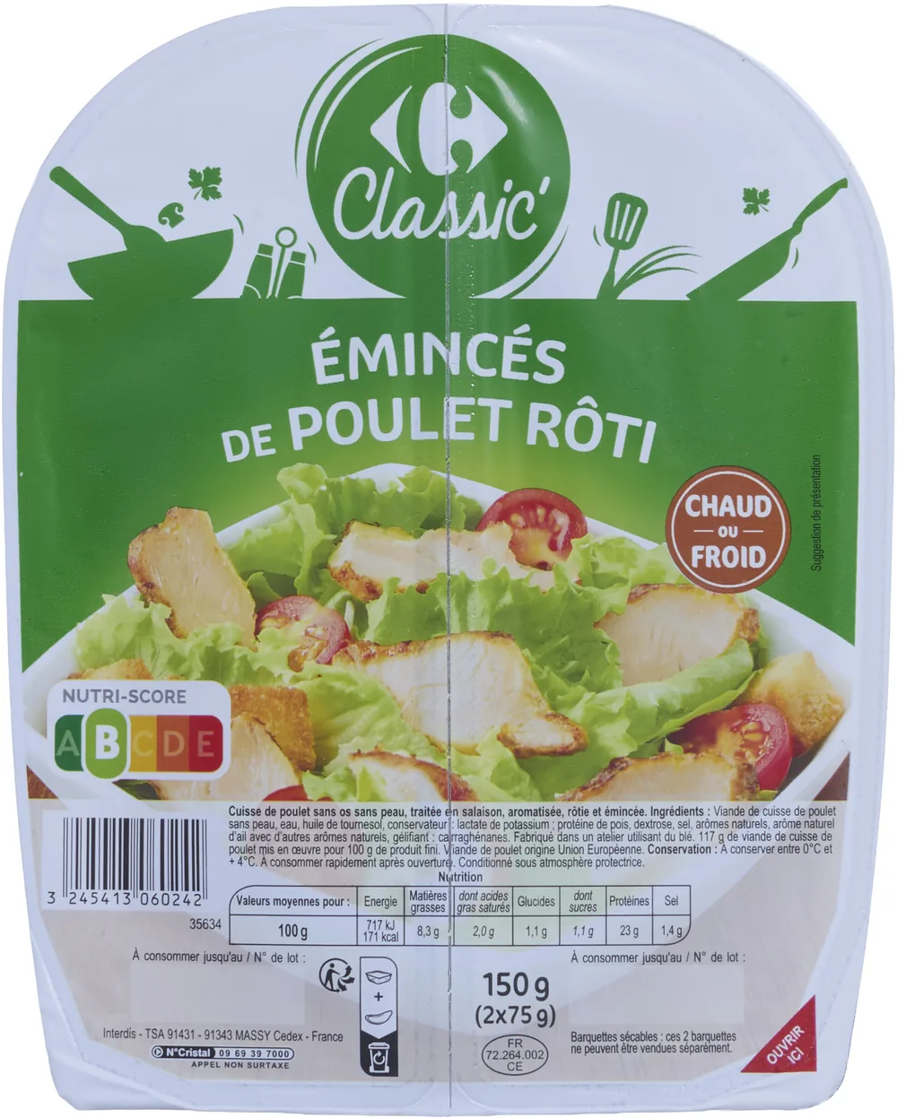 Emincés de Poulet Rôti