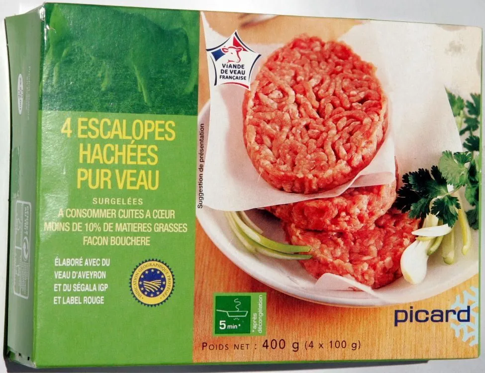 4 escalopes hachées pur veau