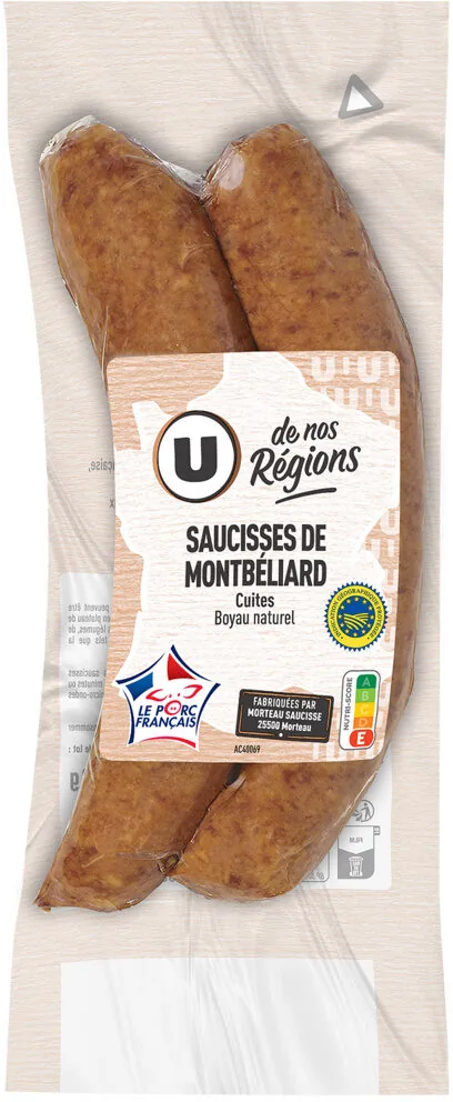 Saucisses de Montbéliard IGP cuite