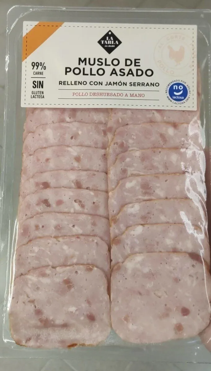 Muslo de pollo asado relleno de jamón serrano