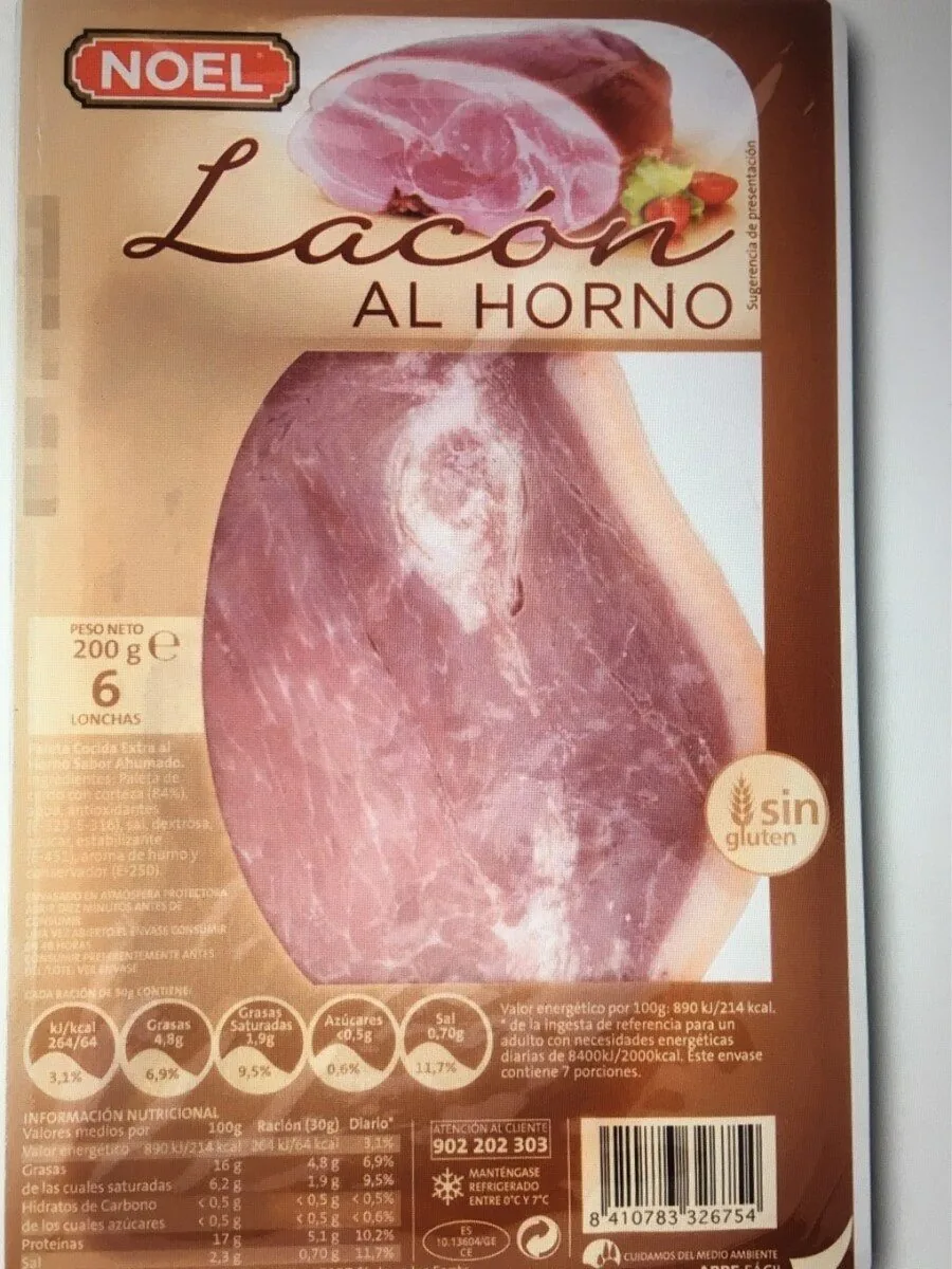 Lacón al horno lonchas