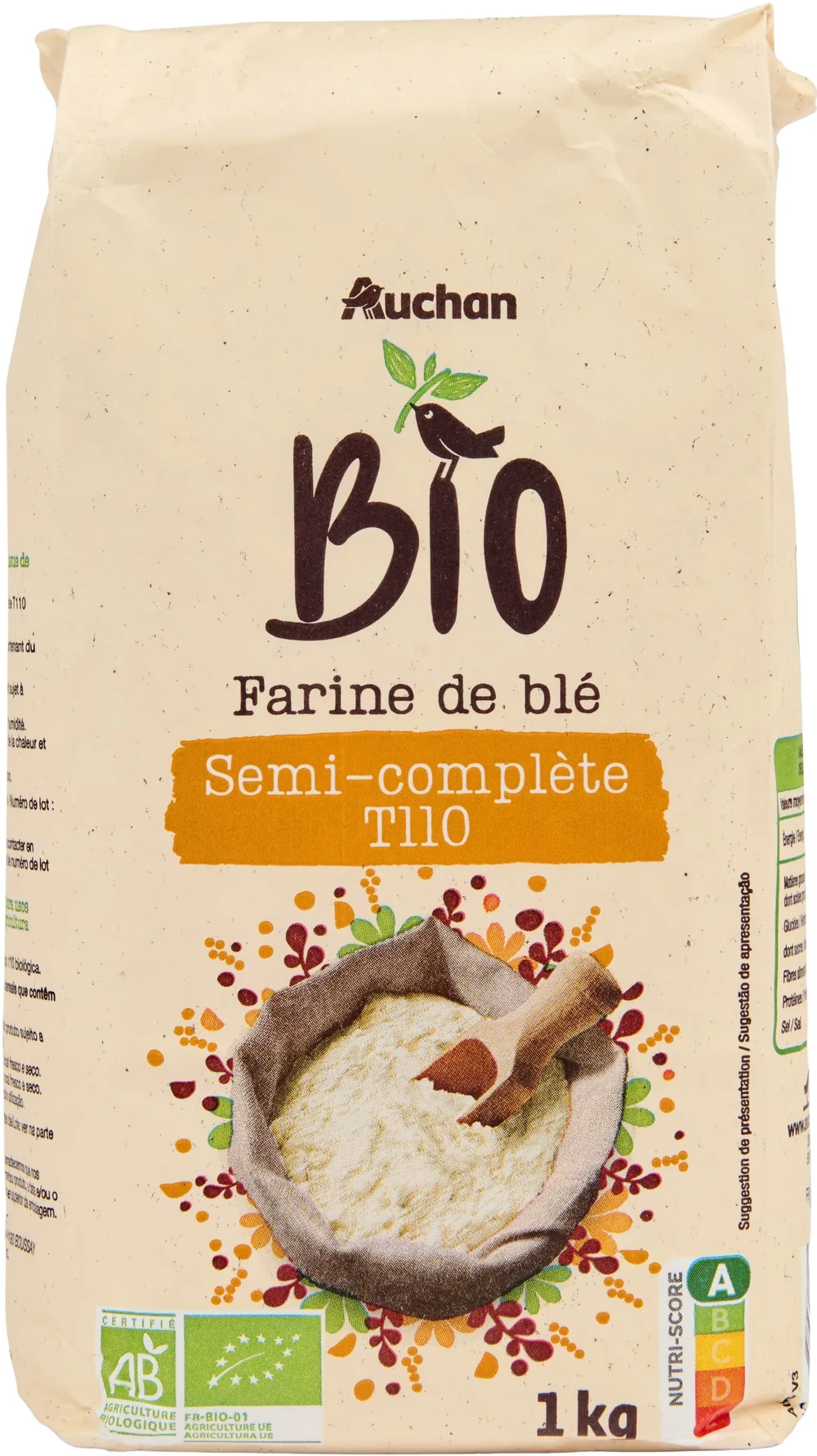 Farine de blé semi complète biologique (T110)