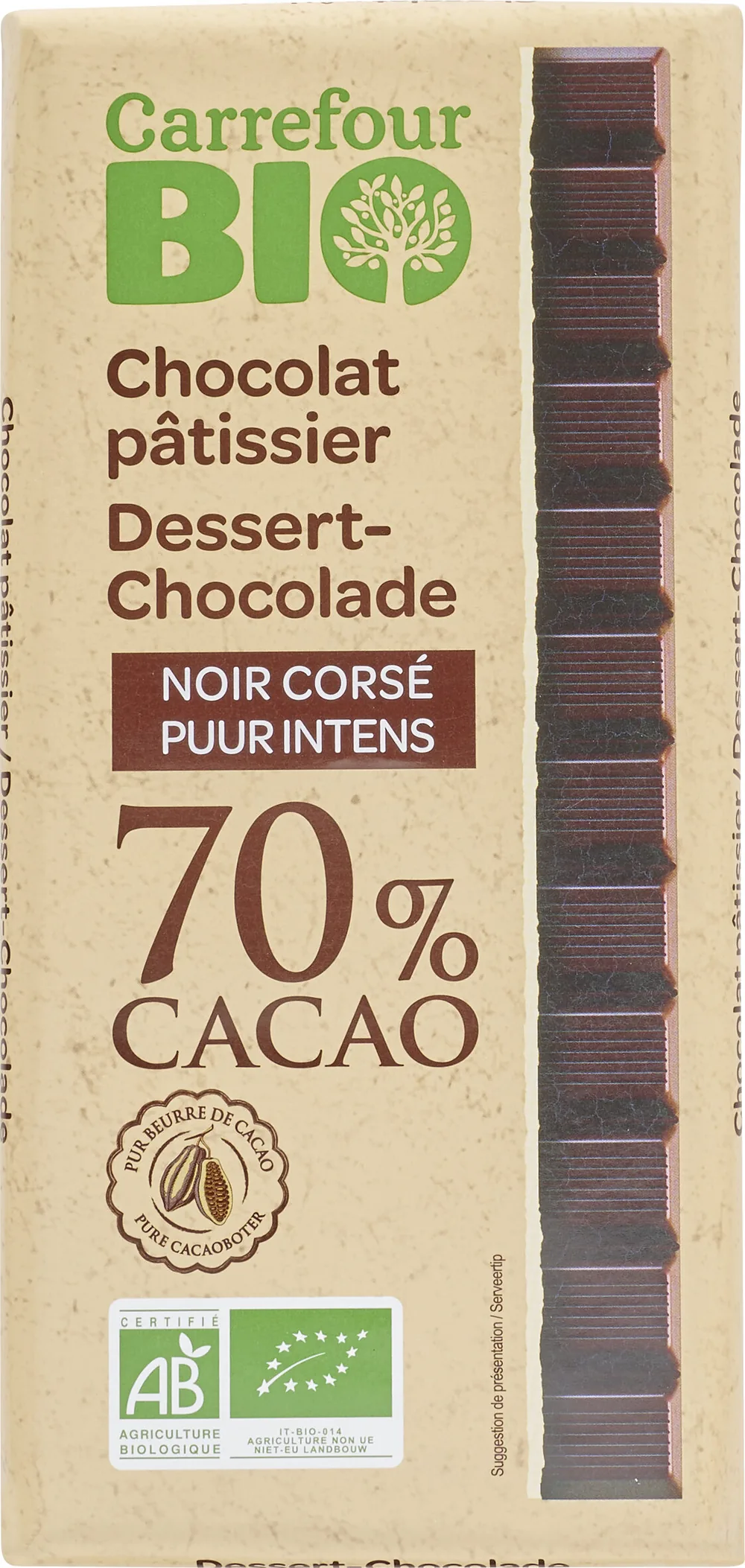 Chocolat Pâtissier Noir CORSE 70% CACAO
