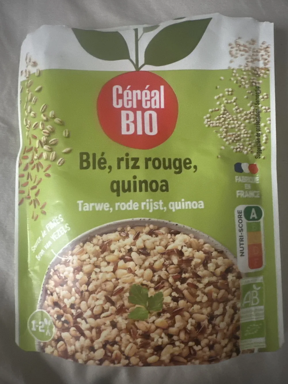 Blé, riz rouge, quinoa
