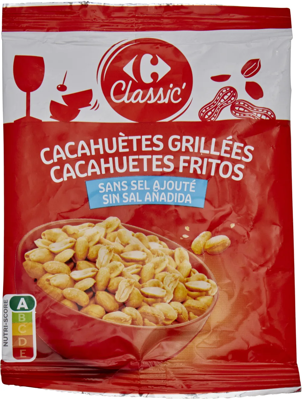 Cacahuètes grillées sans sel ajouté.