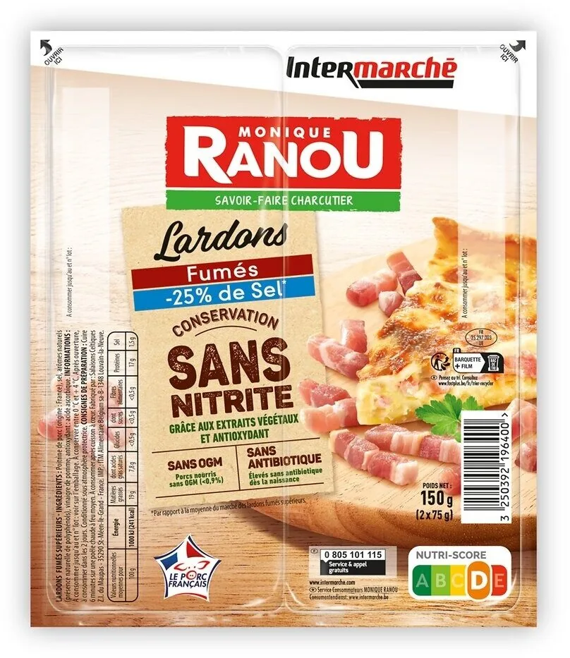 Lardons fumes tsr csn 2x75g