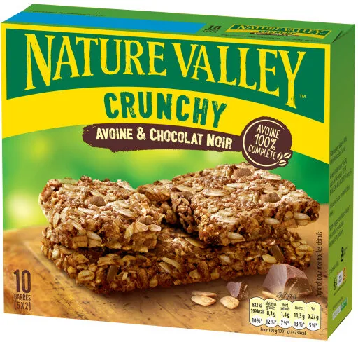 Crunchy Avoine &amp; Chocolat Noir x 5 x 2 barres de 21 g