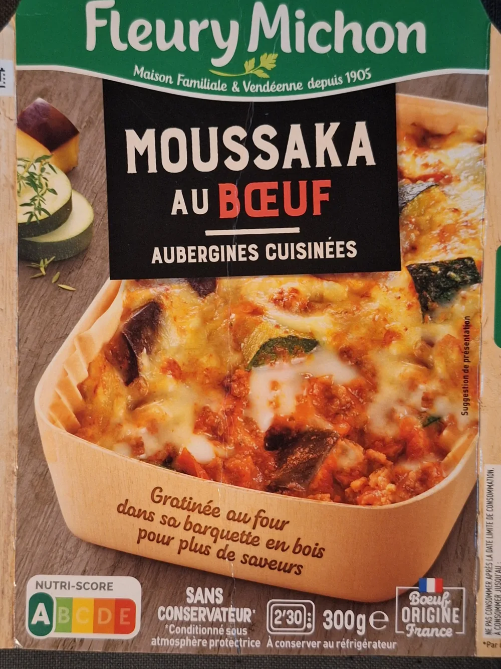 Plat cuisiné Moussaka Boeuf &amp; Aubergines avec une touche de menthe douce