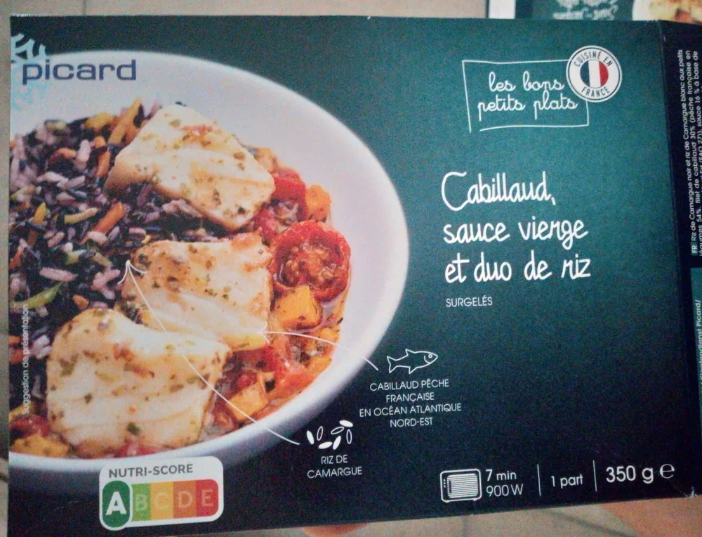Cabillaud, sauce vierge et duo de riz