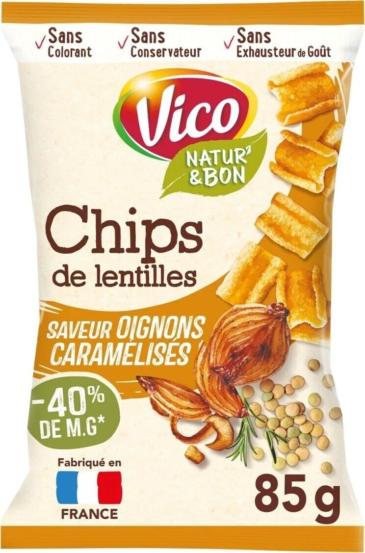 Chips de lentilles saveur oignons caramelisés