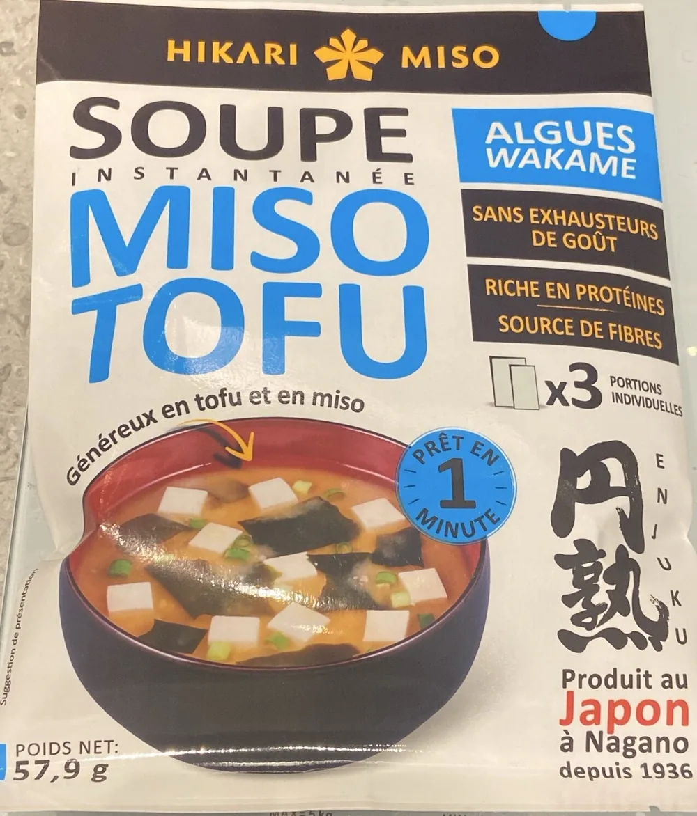 Soupe Miso Tofu instantanée Algues