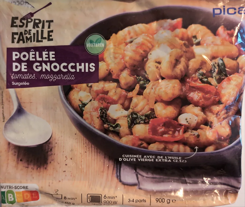 Poêlée de gnocchis (tomates, mozzarella)