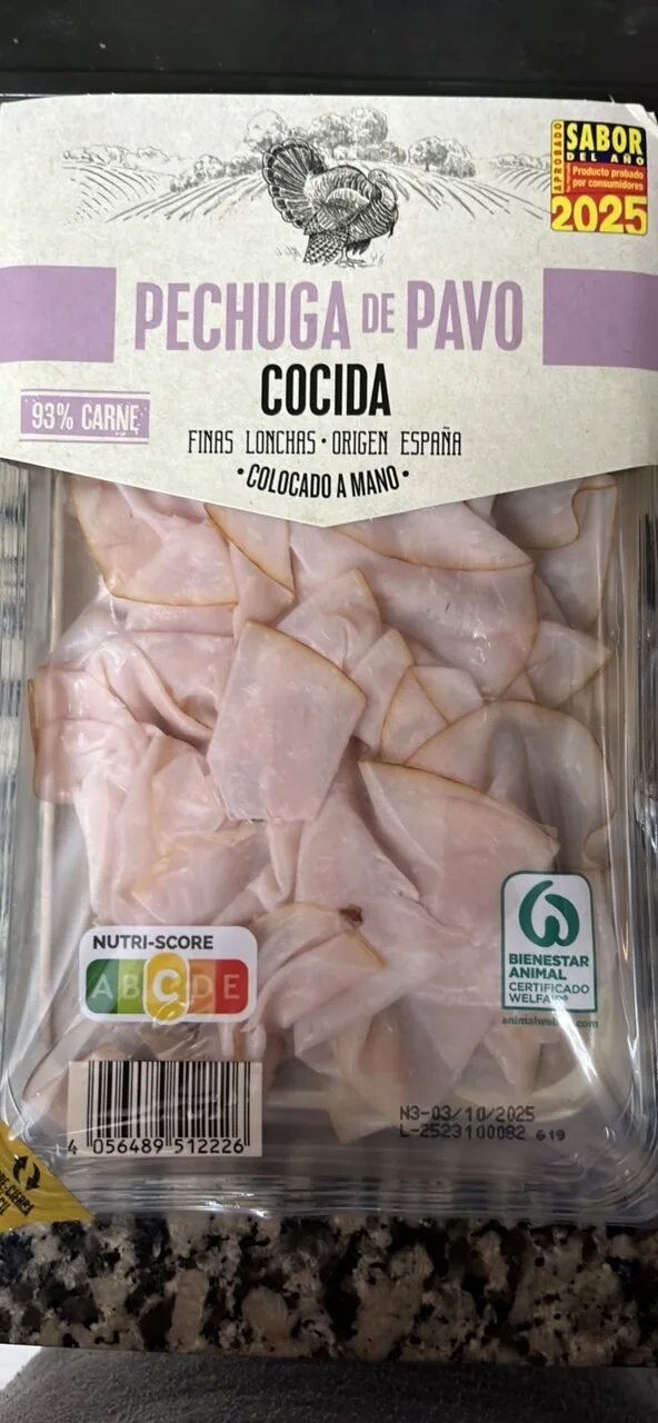 Pechuga de pavo cocida