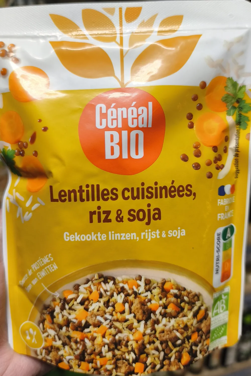 Lentilles cuisinées, riz &amp; soja