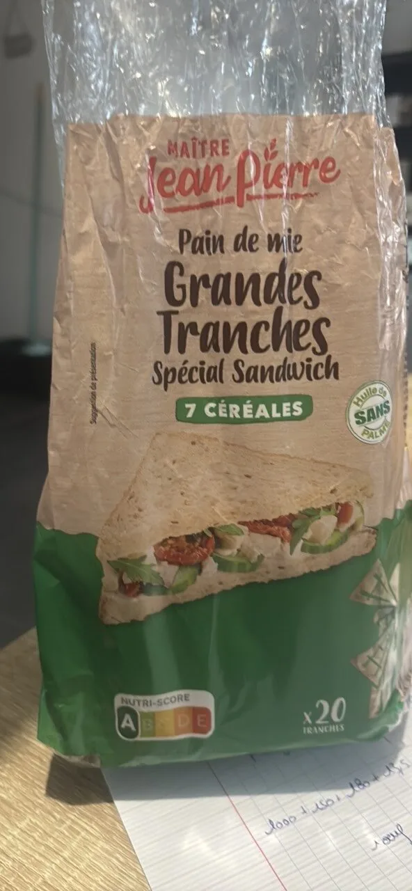 Pain de mie grandes tranches 7 cereales