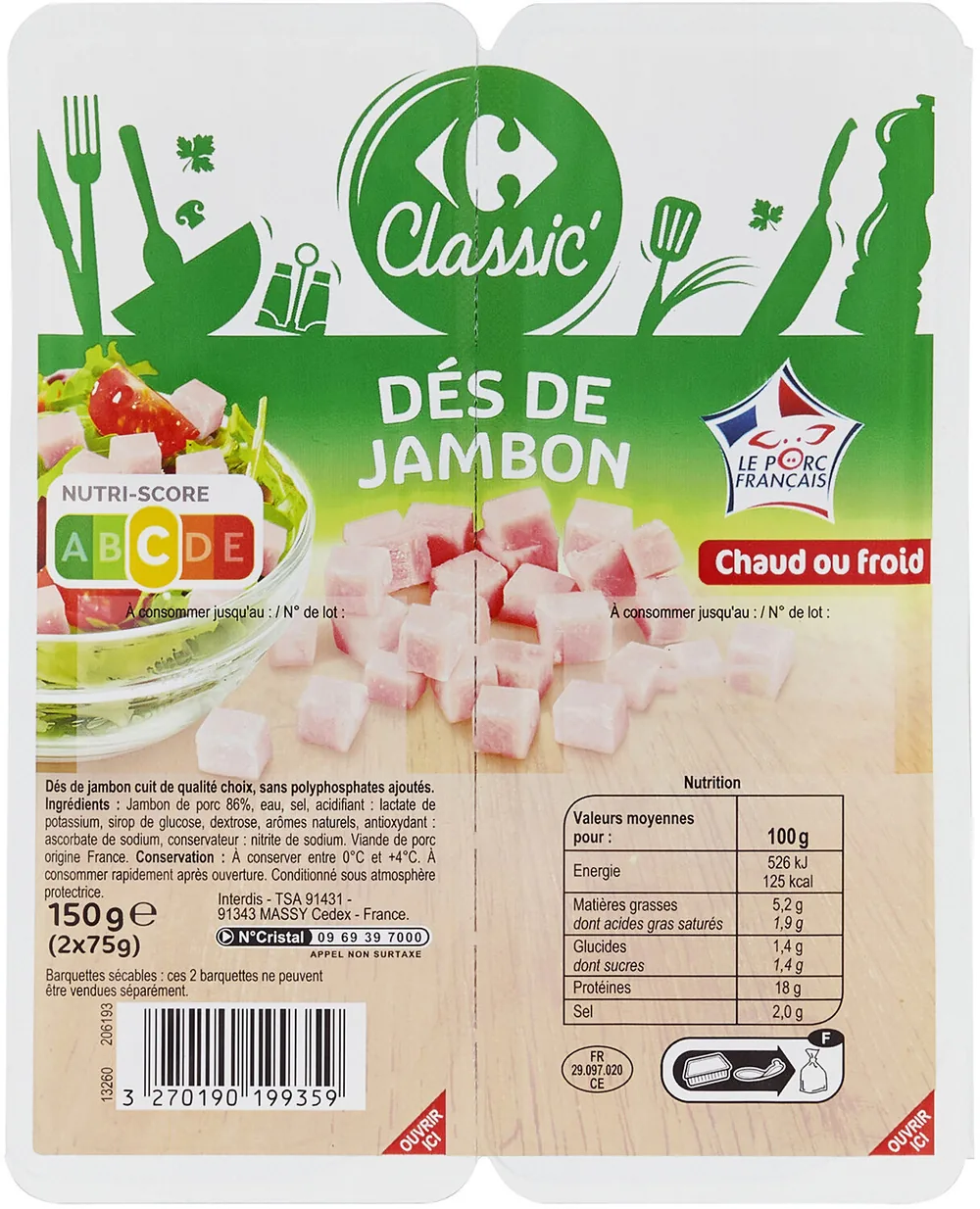 Dés de Jambon