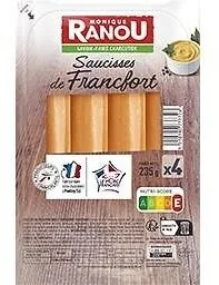 SAUCISSE FRANCFORT x4 235G RANOU Massif TRAD