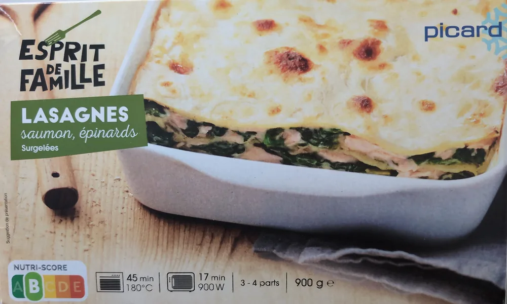 Lasagnes saumon, epinard