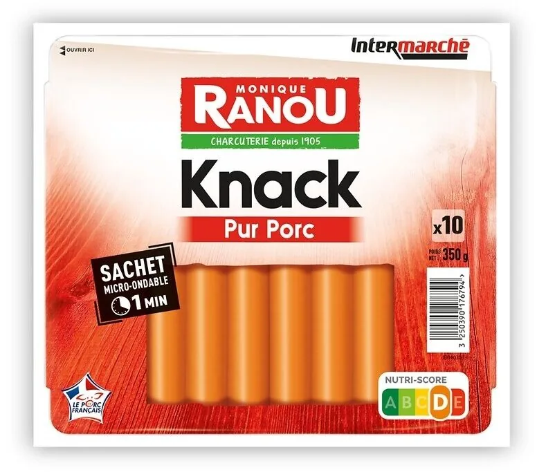 Knacks porc x10 350g
