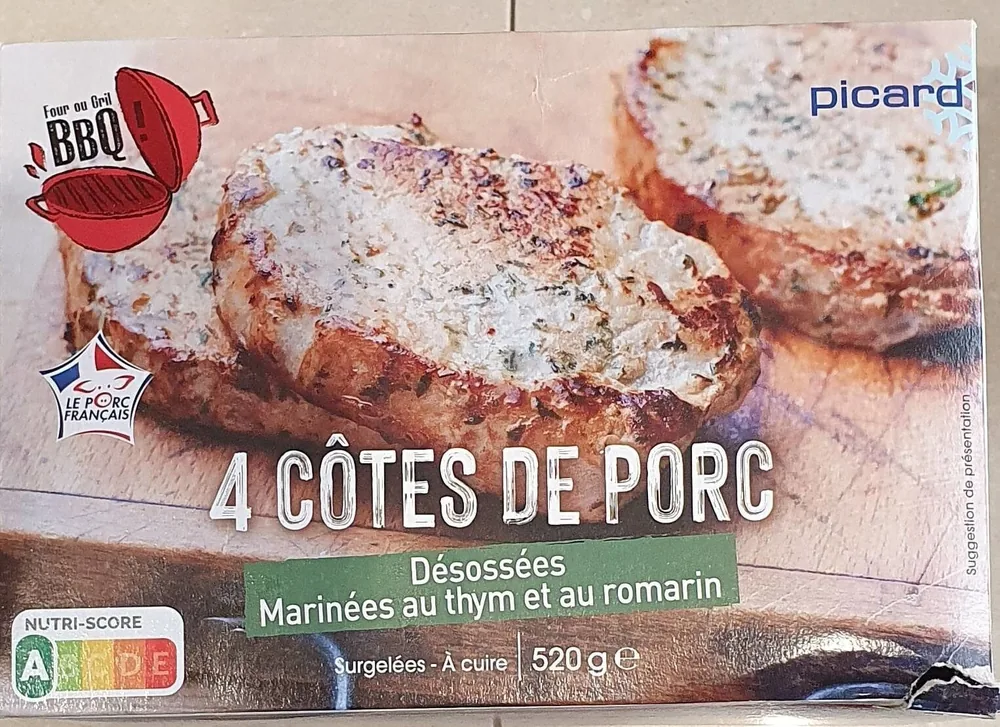 Côtes de porc désossées marinées