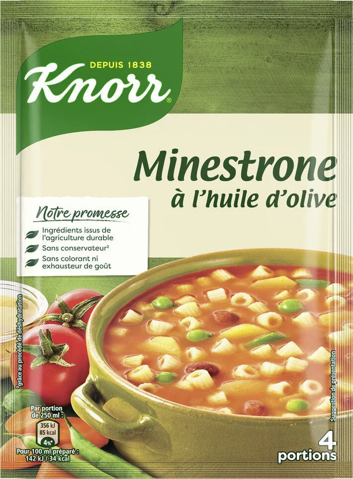 Knorr Soupe Minestrone à l'Huile d'Olive 104g 4 Portions