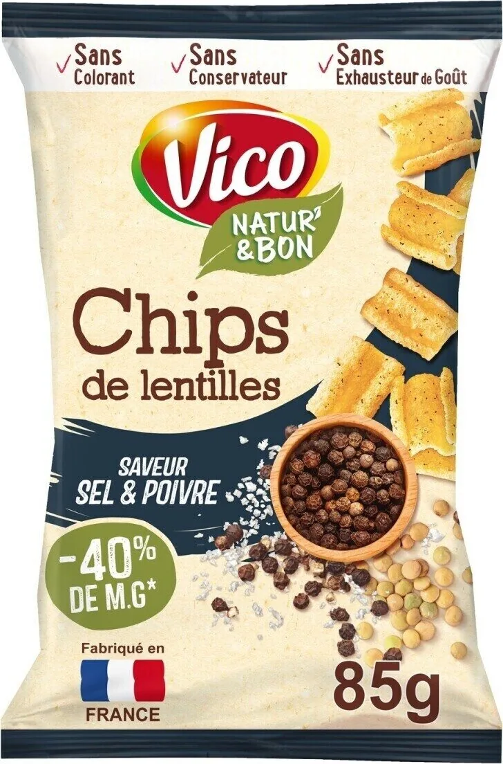 Chips de lentilles saveur sel &amp; poivre