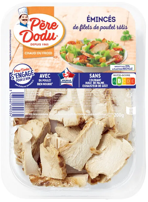 Emincés de filets de poulet rôtis