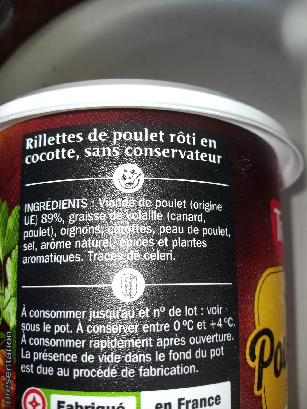 Rillettes de poulet rôti en cocotte
