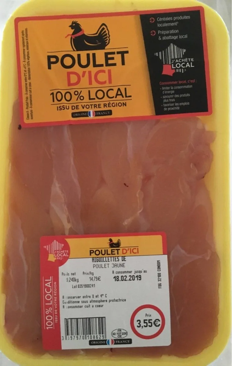 Aiguillettes de poulet jaune