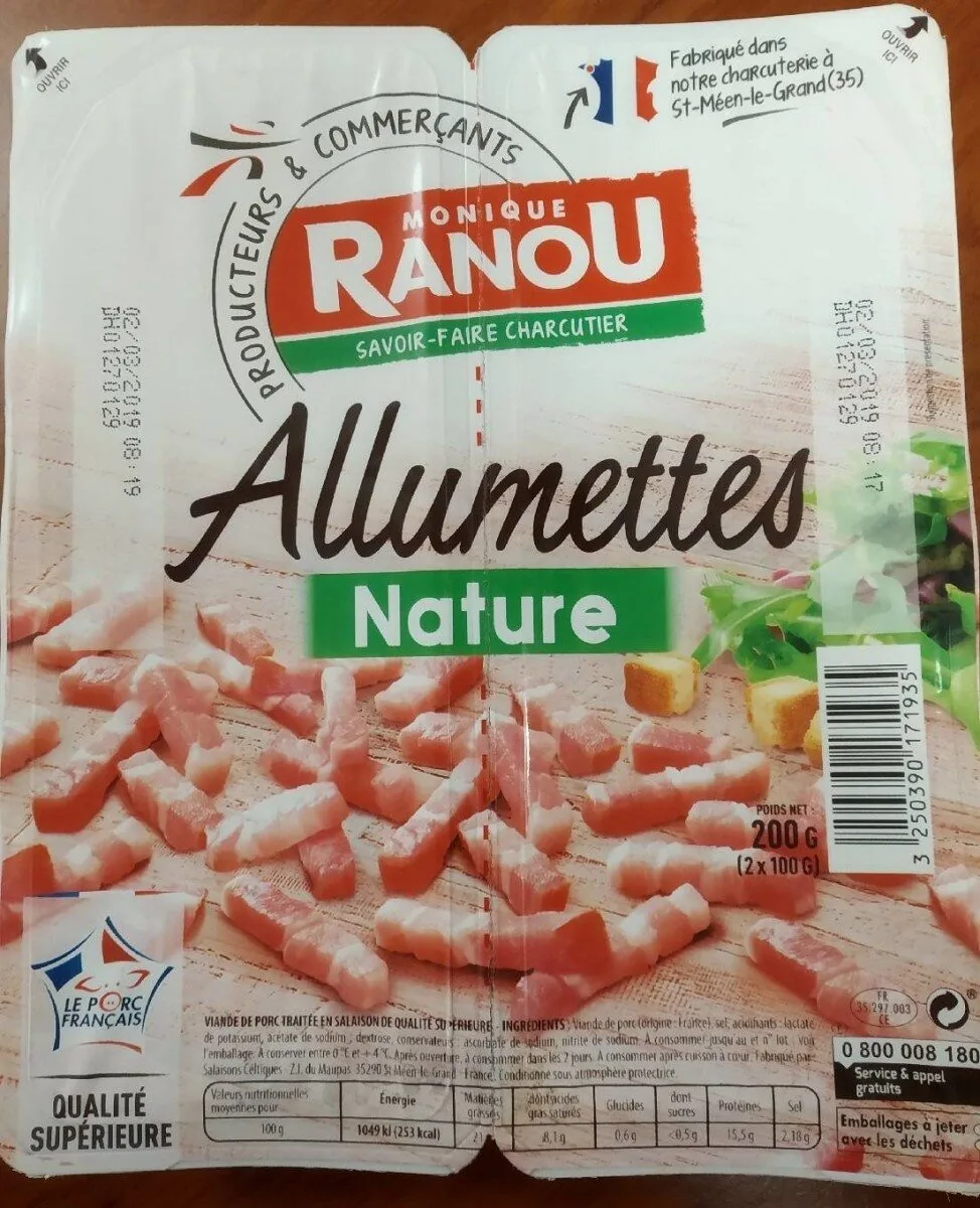 Allumettes natures sup 2x100g ranou